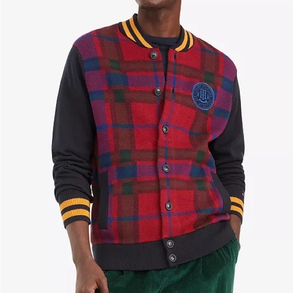 Tommy Hilfiger Bowman Baseball Cardigan Sweater Large NWT